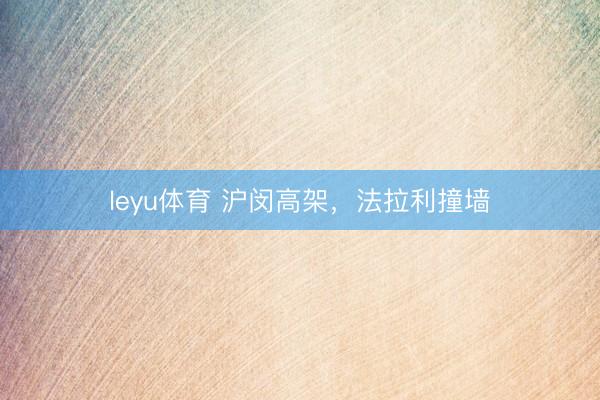 leyu体育 沪闵高架，法拉利撞墙